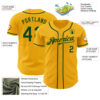 Custom Gold Green Authentic Baseball Jersey