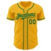 Custom Gold Kelly Green Authentic Baseball Jersey