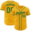 Custom Gold Kelly Green Authentic Baseball Jersey