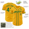 Custom Gold Kelly Green Authentic Baseball Jersey