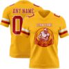 Custom Gold Red-White Authentic Football Jersey