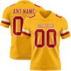 Custom Gold Red-White Authentic Football Jersey