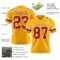 Gold0637-2 Custom Gold Red-White Authentic Football Jersey