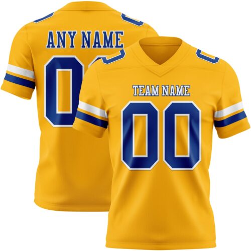 Custom Gold Royal-White Authentic Football Jersey