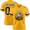 Custom Gold Black-White Authentic Football Jersey