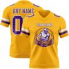 Custom Gold Purple-White Authentic Football Jersey