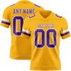 Custom Gold Purple-White Authentic Football Jersey