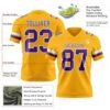 Custom Gold Purple-White Authentic Football Jersey