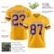 Gold0642-2 Custom Gold Purple-White Authentic Football Jersey