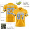 Custom Gold Light Blue-White Authentic Football Jersey