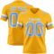 Gold0645 Custom Gold Light Blue-White Authentic Football Jersey