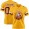 Gold0648-1 Custom Gold Burgundy-White Authentic Football Jersey