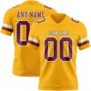 Custom Gold Burgundy-White Authentic Football Jersey