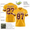 Custom Gold Burgundy-White Authentic Football Jersey