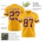 Gold0648-2 Custom Gold Burgundy-White Authentic Football Jersey