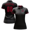 Custom Black Crimson Performance Golf Polo Shirt