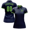 Custom Navy Neon Green Performance Golf Polo Shirt