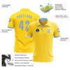 Custom Yellow Light Blue Performance Golf Polo Shirt