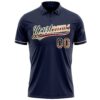 Custom Navy Vintage USA Flag-Cream Performance Vapor Golf Polo Shirt