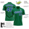 Custom Kelly Green Royal-White Performance Vapor Golf Polo Shirt
