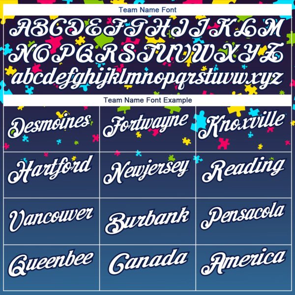 Custom Navy White 3D Pattern Design Autism Supporter Awareness Puzzle Pieces Performance Golf Polo Shirt