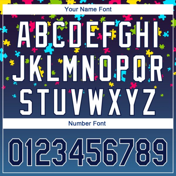 Custom Navy White 3D Pattern Design Autism Supporter Awareness Puzzle Pieces Performance Golf Polo Shirt