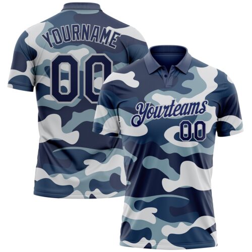 GolfPolo0416 Custom Camo Navy-Light Gray Performance Salute To Service Golf Polo Shirt