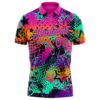 Custom Graffiti Pattern Pink-Purple 3D Performance Golf Polo Shirt