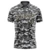 Custom Camo Black-Cream 3D Performance Salute To Service Golf Polo Shirt