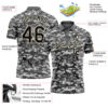 Custom Camo Black-Cream 3D Performance Salute To Service Golf Polo Shirt