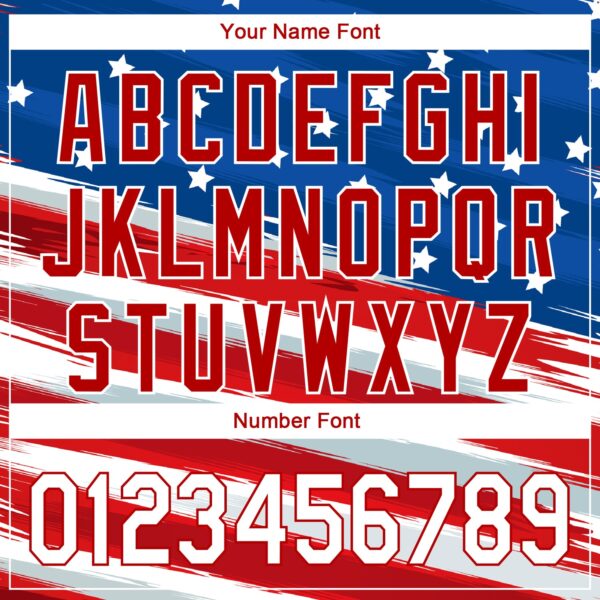 Custom Royal White-Red 3D American Flag Performance Golf Polo Shirt