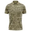 Custom Camo Olive-Cream Performance Salute To Service Golf Polo Shirt