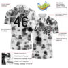 Custom Tie Dye Black-White 3D Performance Golf Polo Shirt