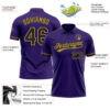 Custom Purple Black-Old Gold Performance Vapor Golf Polo Shirt