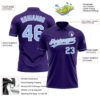 Custom Purple Light Blue-White Performance Vapor Golf Polo Shirt