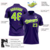 Custom Purple Neon Green-White Performance Vapor Golf Polo Shirt
