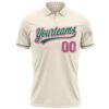 Custom Cream Pink-Kelly Green Performance Vapor Golf Polo Shirt