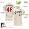 Custom Cream Crimson-Black Performance Vapor Golf Polo Shirt