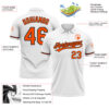 Custom White Orange-Black Performance Vapor Golf Polo Shirt