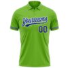 Custom Neon Green Royal-White Performance Vapor Golf Polo Shirt
