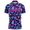 Custom Purple Pink 3D Pattern Design Magic Mushrooms Psychedelic Hallucination Performance Golf Polo Shirt