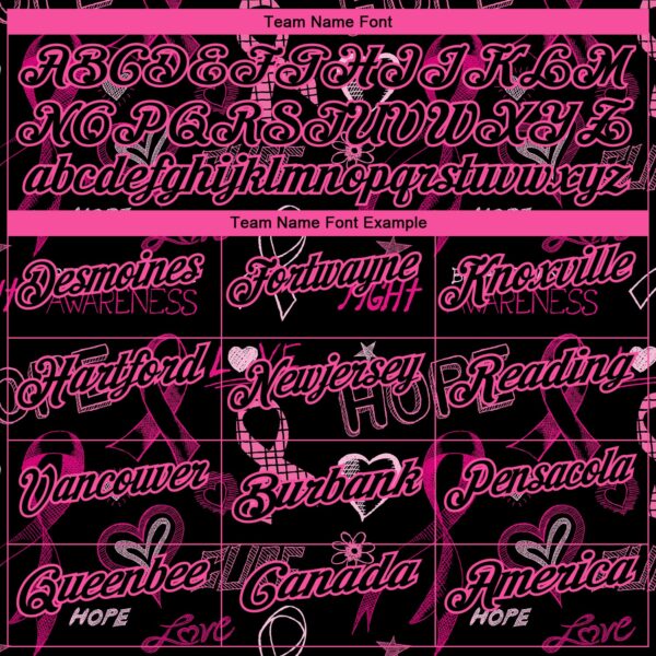 Custom Black Pink 3D Pattern Design Pink Ribbon Breast Cancer Awareness Month Women Health Care Support Performance Golf Polo Shirt