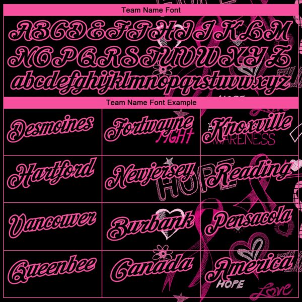 Custom Black Pink 3D Pattern Design Pink Ribbon Breast Cancer Awareness Month Women Health Care Support Performance Golf Polo Shirt