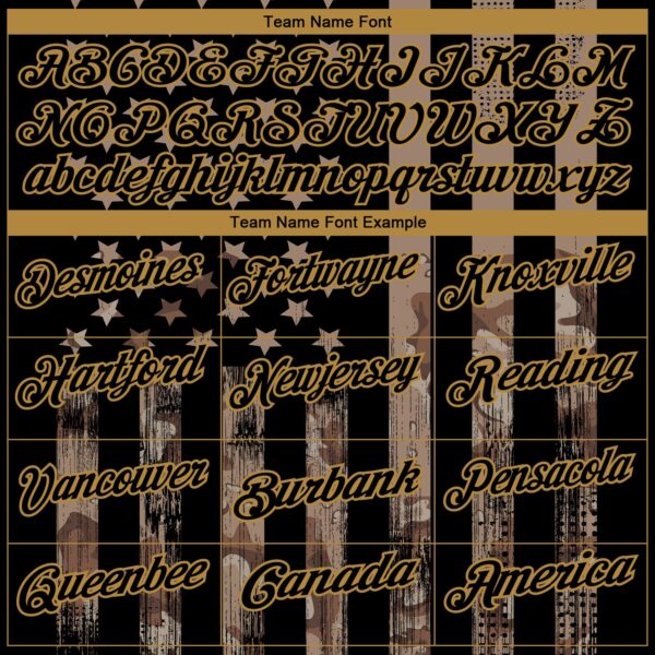 Custom Camo Black-Old Gold American Flag Performance Salute To Service Golf Polo Shirt