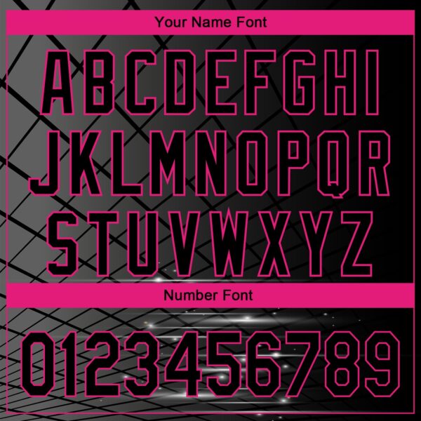 Custom Black Hot Pink 3D Pattern Design Billiards Performance Polo Shirt