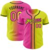 Custom Neon Yellow Pink-Black Authentic Gradient Fashion Baseball Jersey