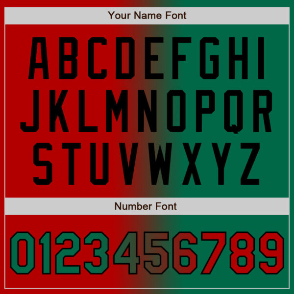 Custom Red Kelly Green-Black Authentic Gradient Fashion Baseball Jersey