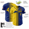Custom Royal Yellow-Black Authentic Gradient Fashion Baseball Jersey
