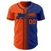 Custom Royal Orange-Black Authentic Gradient Fashion Baseball Jersey