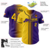 Custom Purple Yellow-Black Authentic Gradient Fashion Baseball Jersey